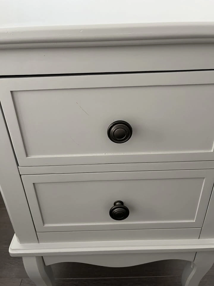 French Country 2-Drawer Nightstand, Grey - photo 3