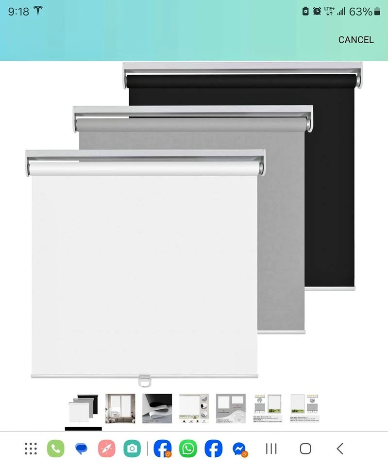 Cordless Roller Blinds - Various Sizes & Colors