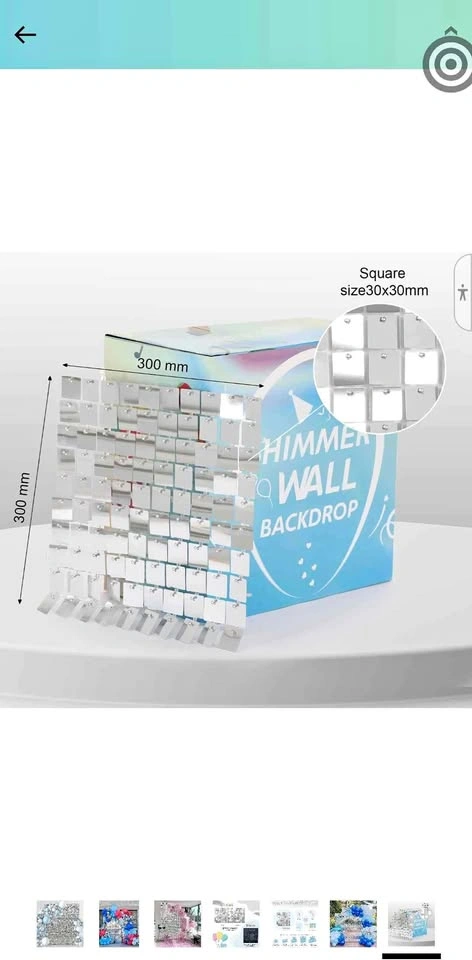 Shimmer Wall Backdrop Silver Sequins Backdrop 22PCS