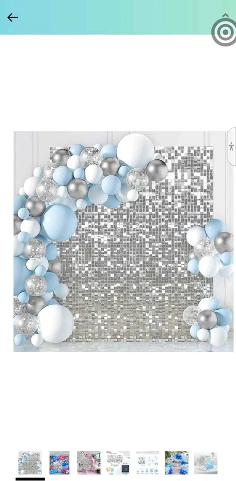 Shimmer Wall Backdrop Silver Sequins Backdrop 22PCS - photo 2