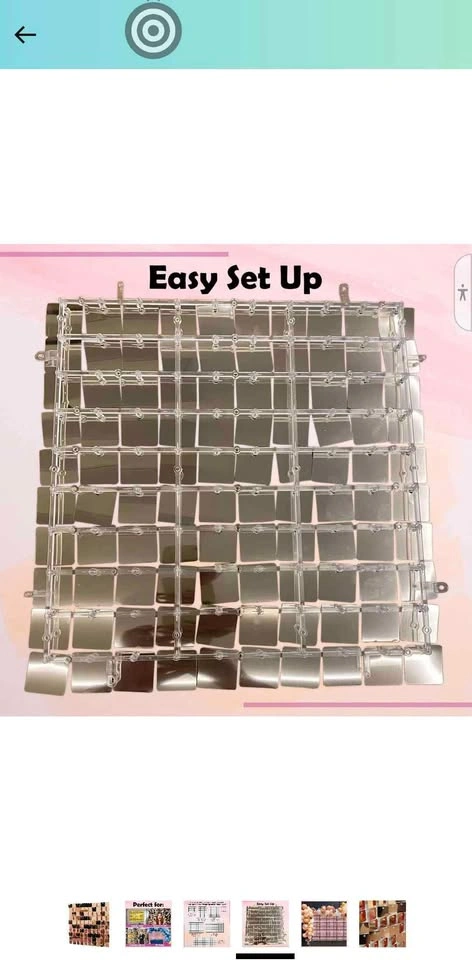 Shimmer Wall Backdrop Silver Sequins Backdrop 22PCS - photo 3