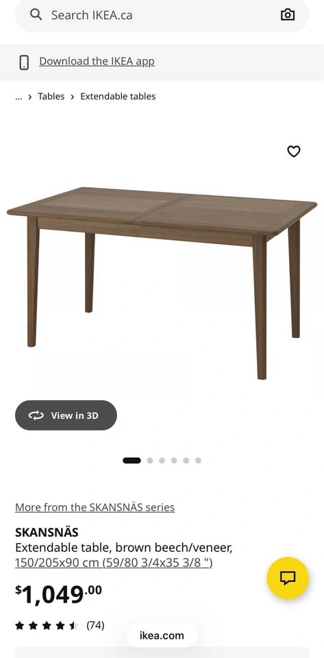 IKEA expandable dining table - like new - photo 5