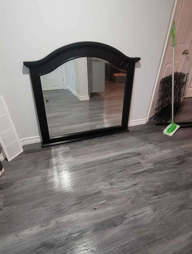 Black wooden mirror
