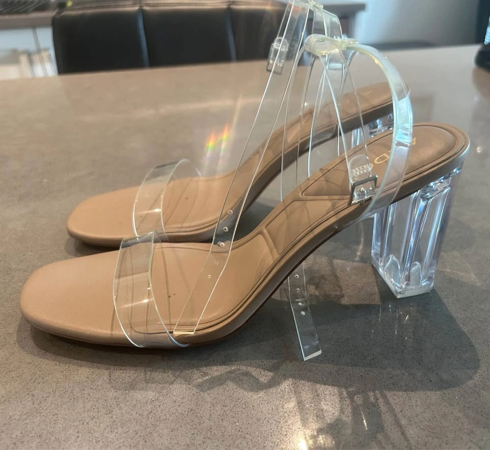 Clear Strappy Heels (Size 9) - photo 2