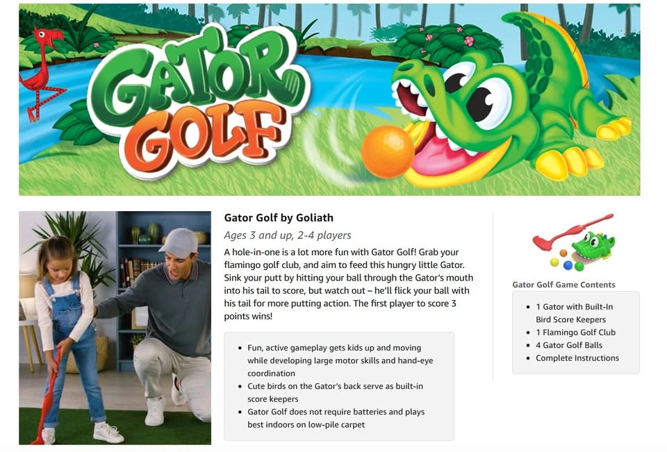 Gator Golf - Putt The Ball into The Gator's Mouth to Score Game - photo 3