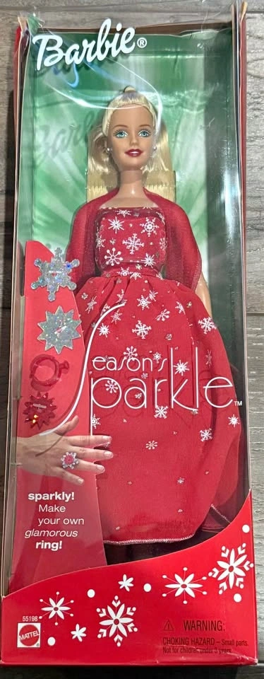 Seasons Sparkle Barbie Mattel 55198 Holiday Vintage NIB 2001 Chr