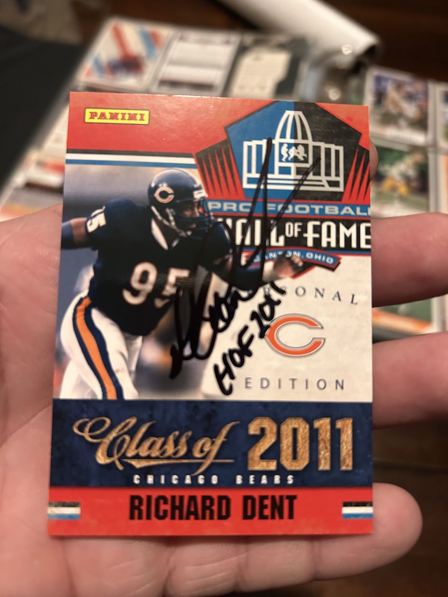 Richard Dent Chicago Bears Autographed Cards HOF 2011 - photo 4