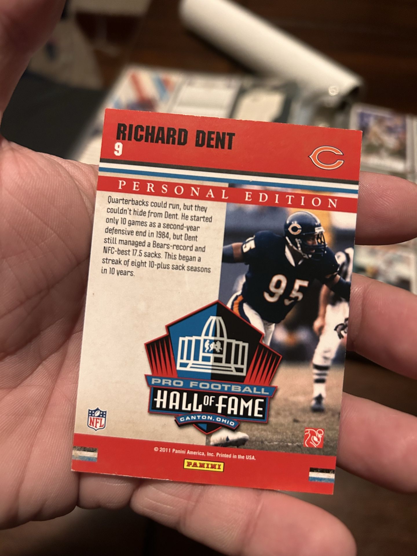 Richard Dent Chicago Bears Autographed Cards HOF 2011 - photo 5
