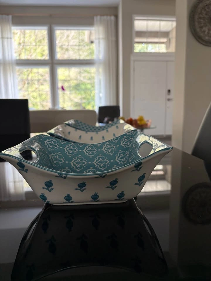Stylish Blue & White Serving Bowl Set (3 Pieces) - photo 2