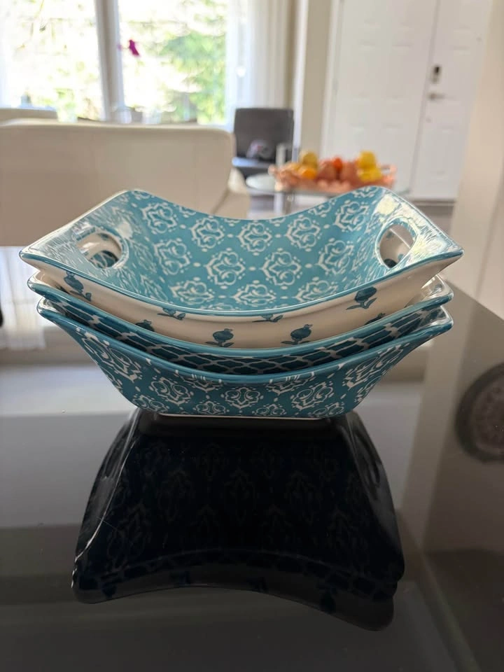 Stylish Blue & White Serving Bowl Set (3 Pieces) - photo 4