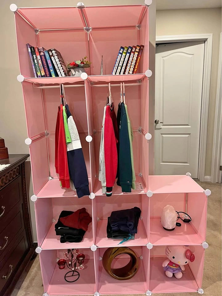 12-Cube Kids Wardrobe Baby Dresser Armoire Closet