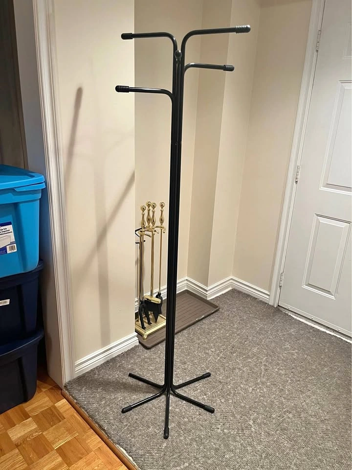 Black Metal Standing Coat Rack