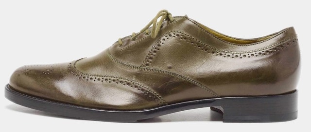 Alexander McQueen Olive Green Brogue Leather Lace Up Oxfords 41 - photo 2