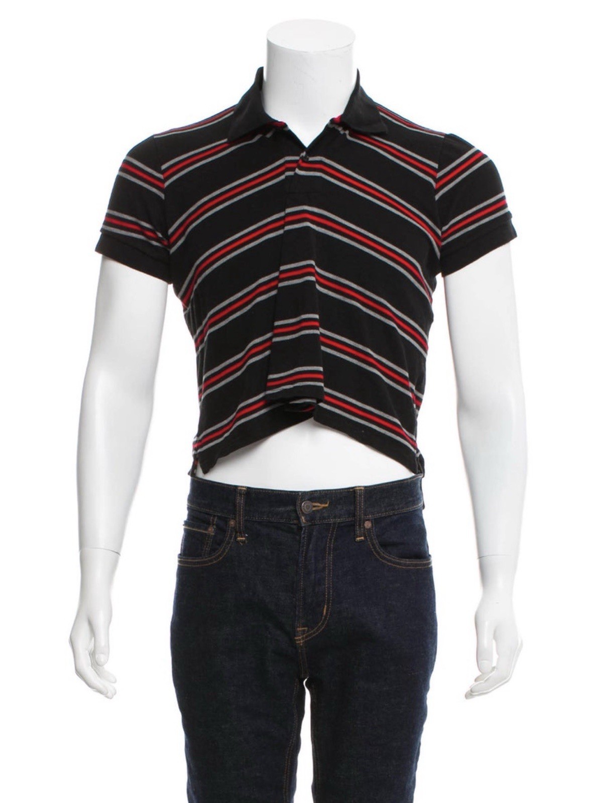 Balenciaga 2017 Cropped Curved Polo