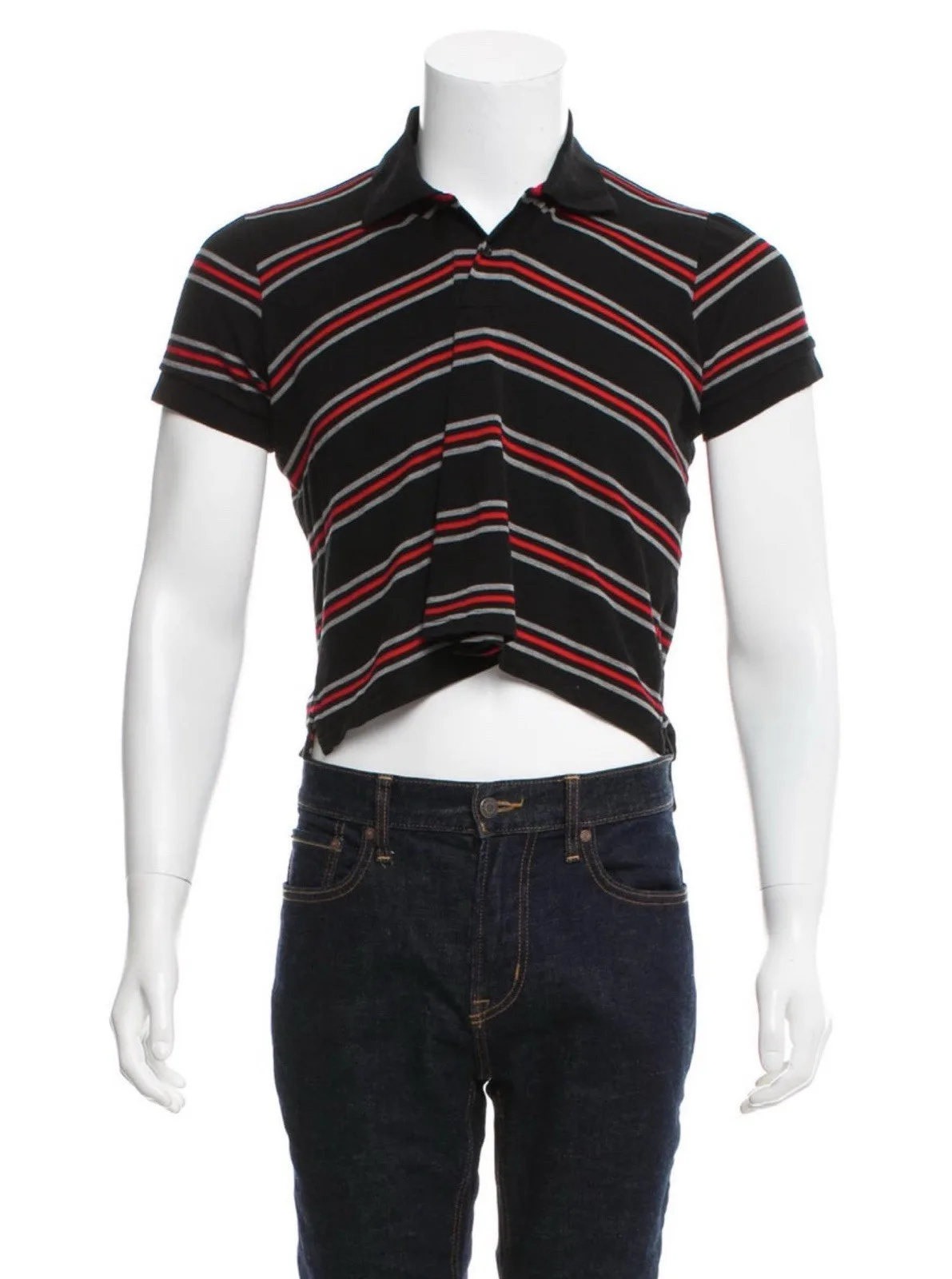 Balenciaga 2017 Cropped Curved Polo