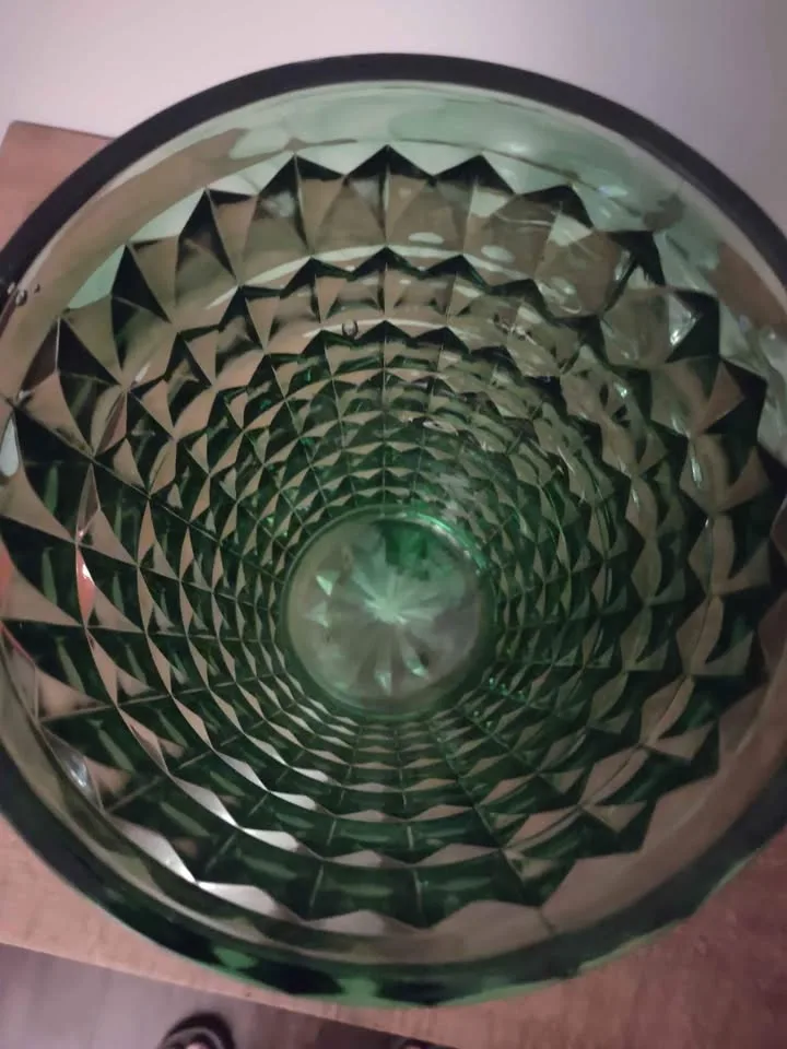 1960s E.O Brody Mid-Century 10" Green Glass Vase image indicator(2)