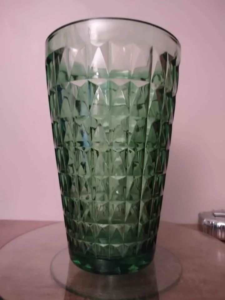 1960s E.O Brody Mid-Century 10" Green Glass Vase image indicator(3)