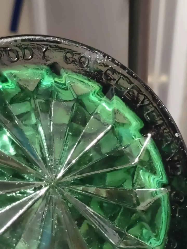 1960s E.O Brody Mid-Century 10" Green Glass Vase image indicator(6)