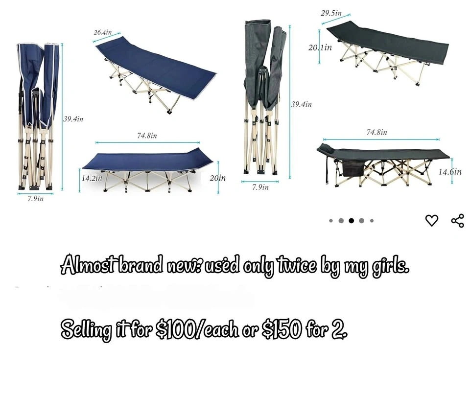Great condition! Foldable Cot Bed. Grey and/or Blue. No damage.