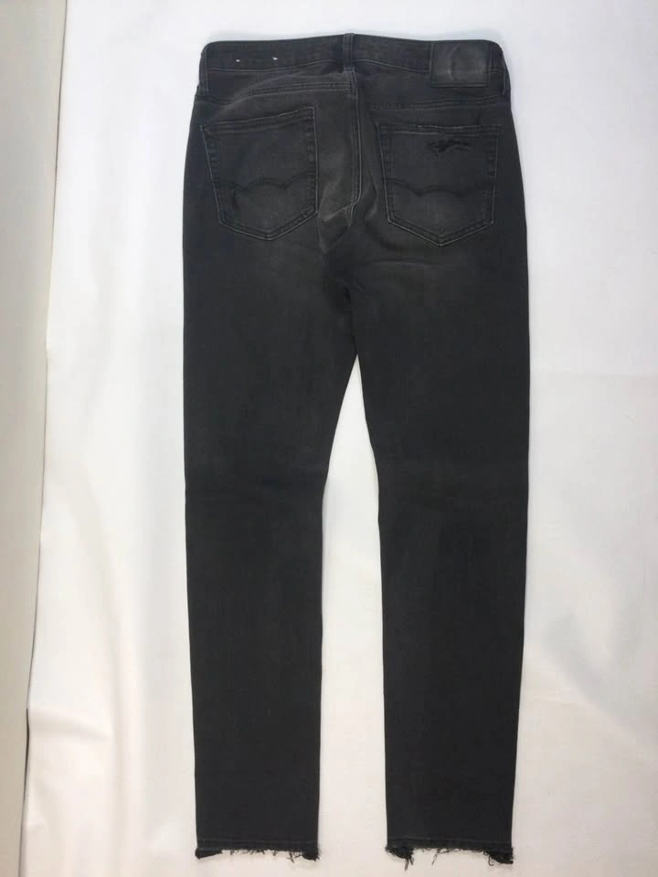 🌱American Eagle Jeans Mens 30x34 Black Denim Distressed Straight - photo 2