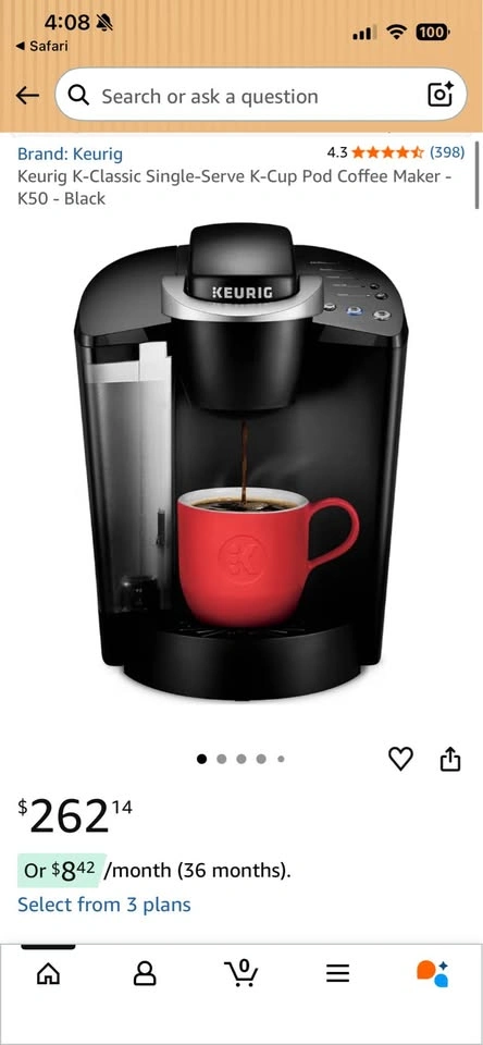 Keurig K-Classic K50 Single-Serve K-Cup Coffee Maker Black - photo 4