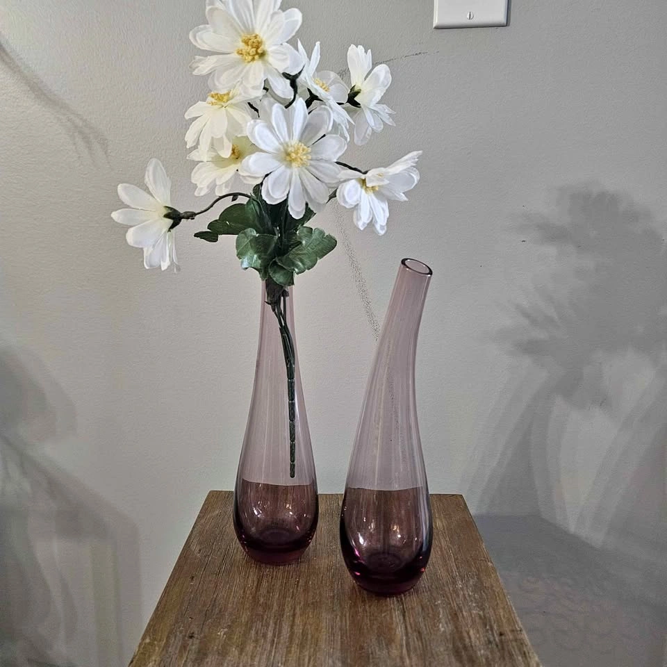 Vintage IKEA Glass Vases – ELSKIG/OKKSO Style (Set of 2)