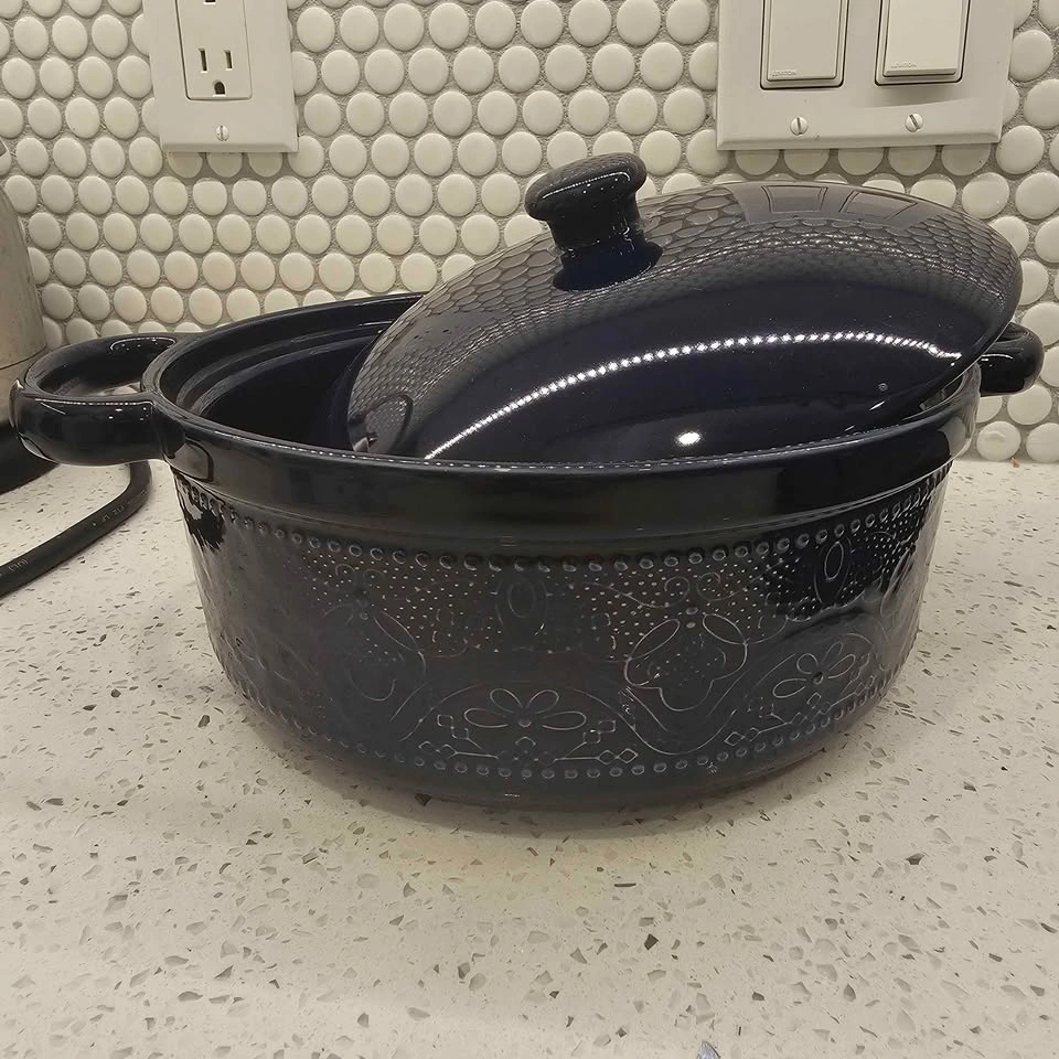 Large Blue Ceramic Dutch Oven/Casserole Dish - photo 4