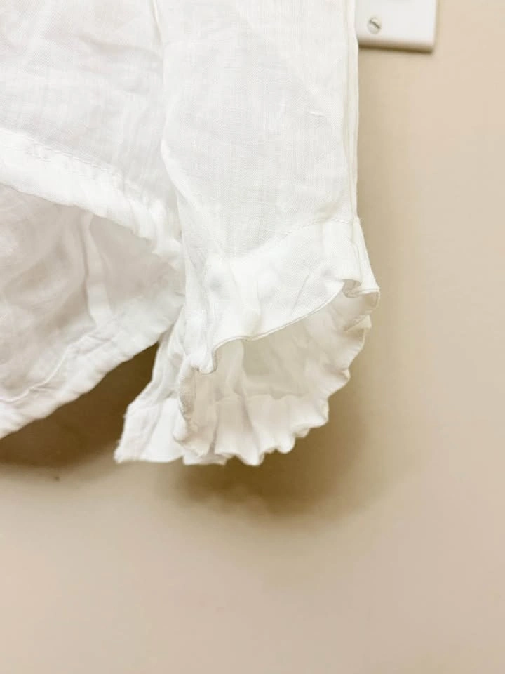 Zara White Flowy Blouse XL - photo 5