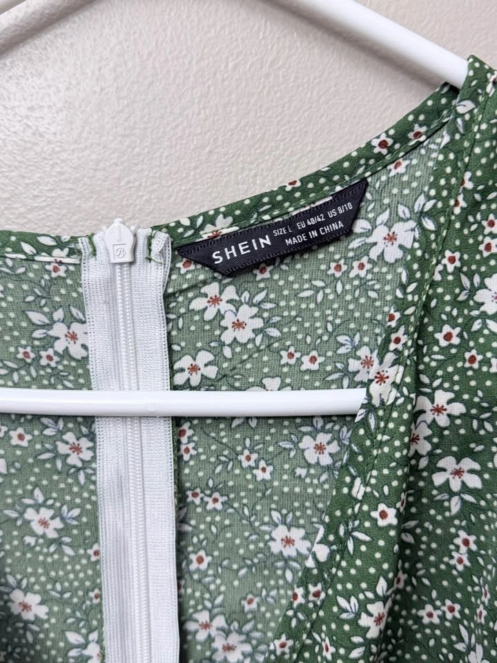 Green Flower Dress SHEIN Size L - photo 3