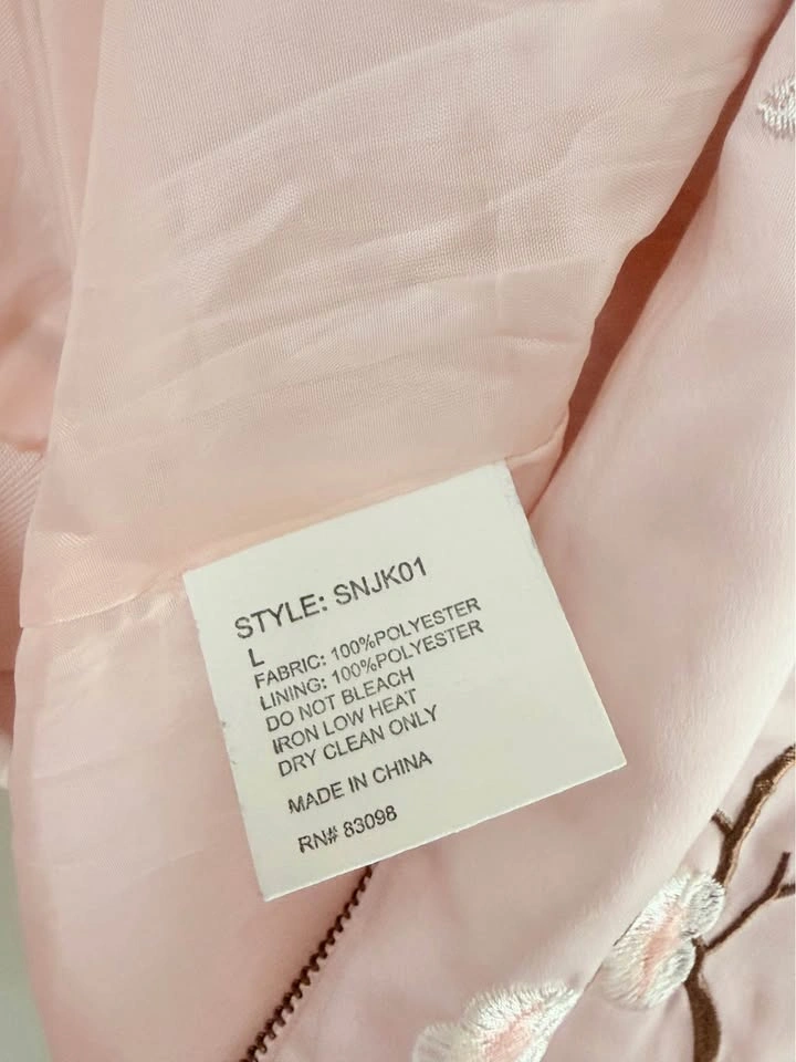Ci Sono Light Pink Embroidered Bomber Jacket - Large - photo 5