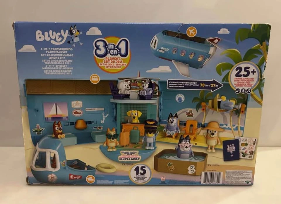 New Bluey 3 in 1 Transforming Plane Playset w/ Bluey & Bingo NIB - photo 2
