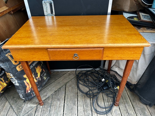 Vintage One-Drawer Wooden Writing Desk / Side Table
