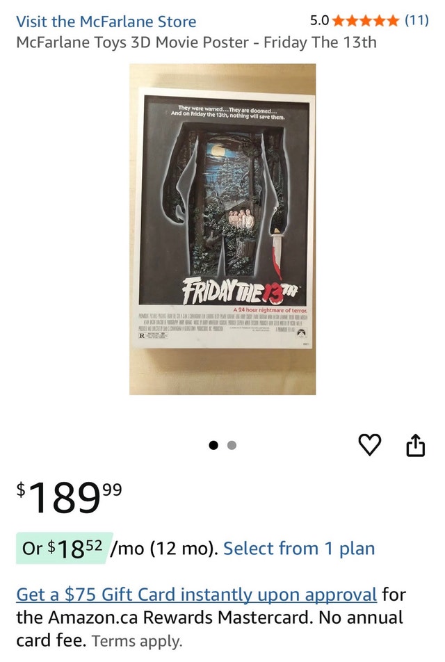 Friday the 13th 3D Movie Poster Sculpture - McFarlane Toys 2006 - photo 3