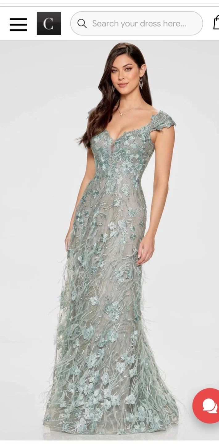 Mother of the Bride Gown - Mon Cheri - Size 10 Aqua