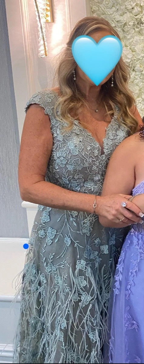 Mother of the Bride Gown - Mon Cheri - Size 10 Aqua - photo 2