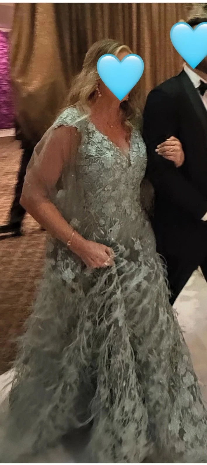 Mother of the Bride Gown - Mon Cheri - Size 10 Aqua - photo 3