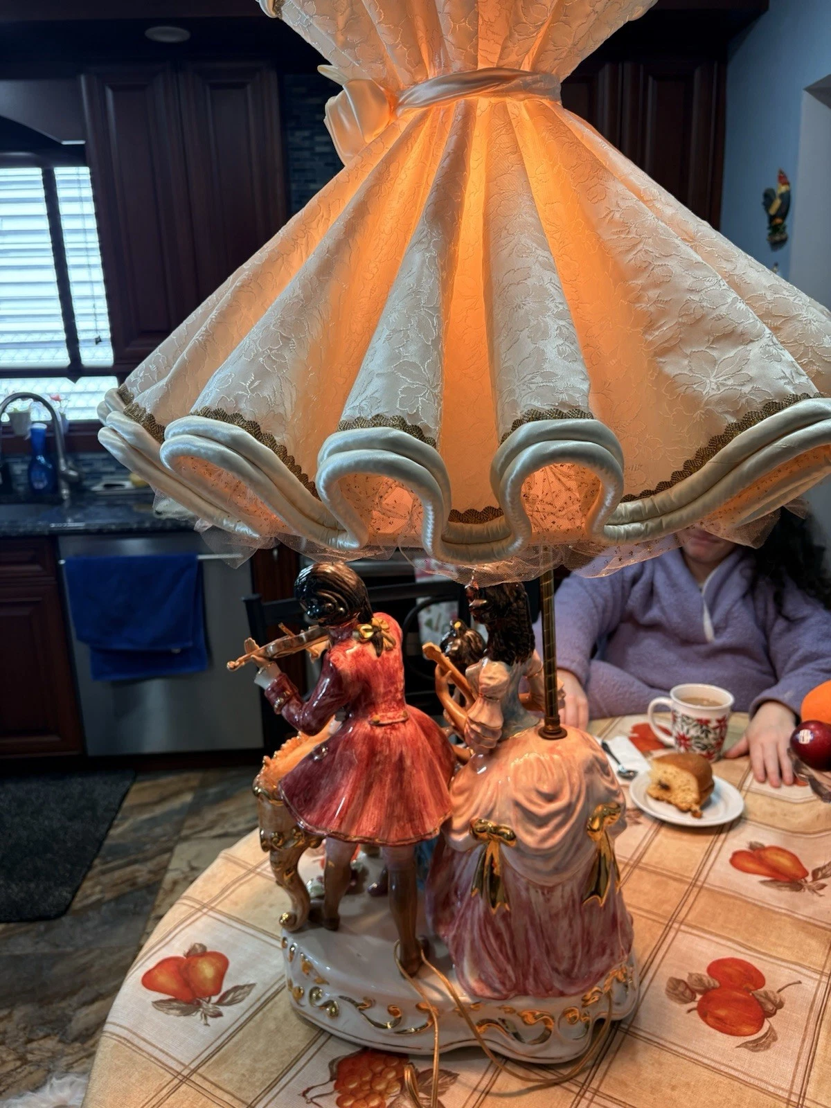 Capodimonte Figurine Lamp with Shade Baroque Rococo Table Lamp O - photo 2