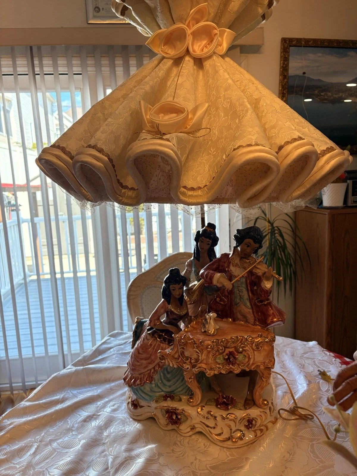 Capodimonte Figurine Lamp with Shade Baroque Rococo Table Lamp O - photo 4