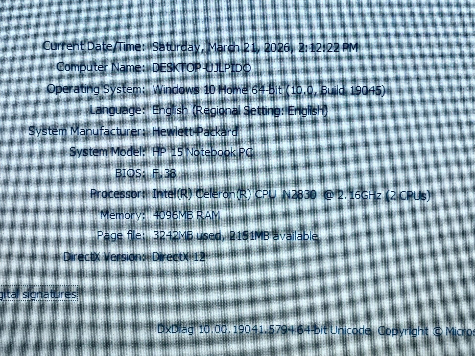 HP 15 Notebook PC 15.6" Intel Celeron N2830 4GB RAM 120GB SSD - photo 5