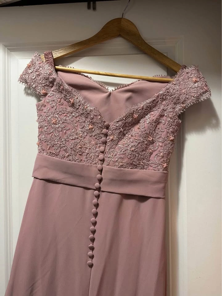 Pink Flower Embroidered Bridesmaids Dress - photo 2