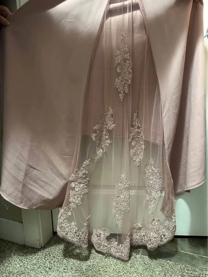 Pink Flower Embroidered Bridesmaids Dress - photo 3
