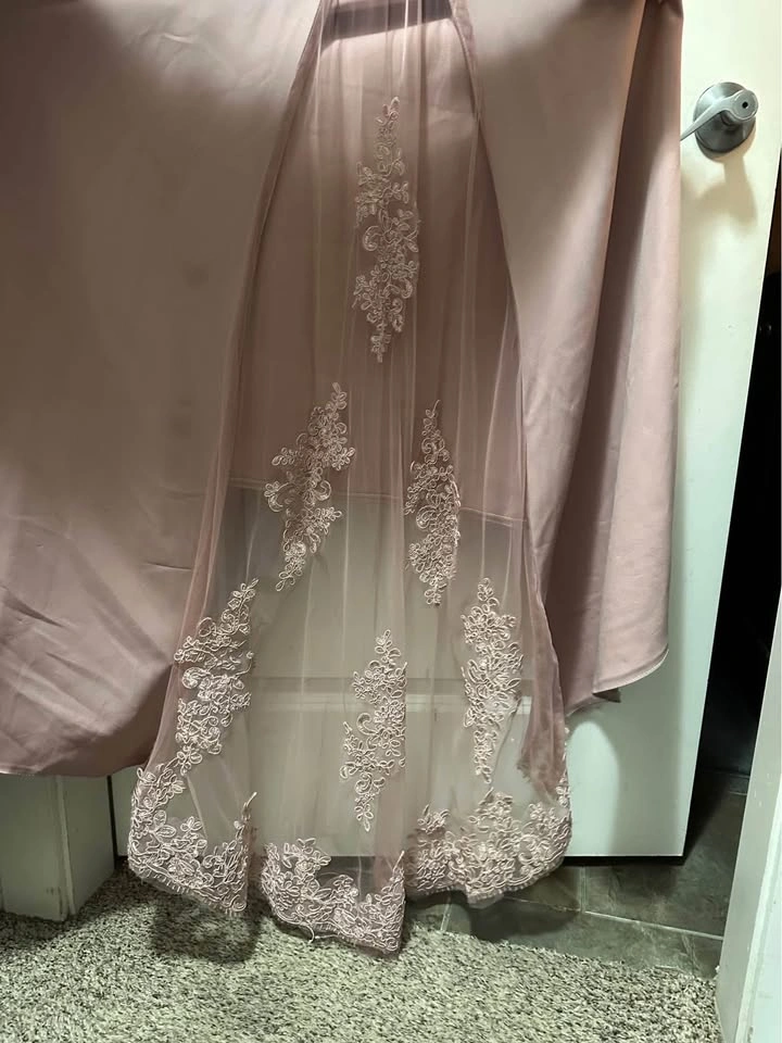 Pink Flower Embroidered Bridesmaids Dress - photo 4