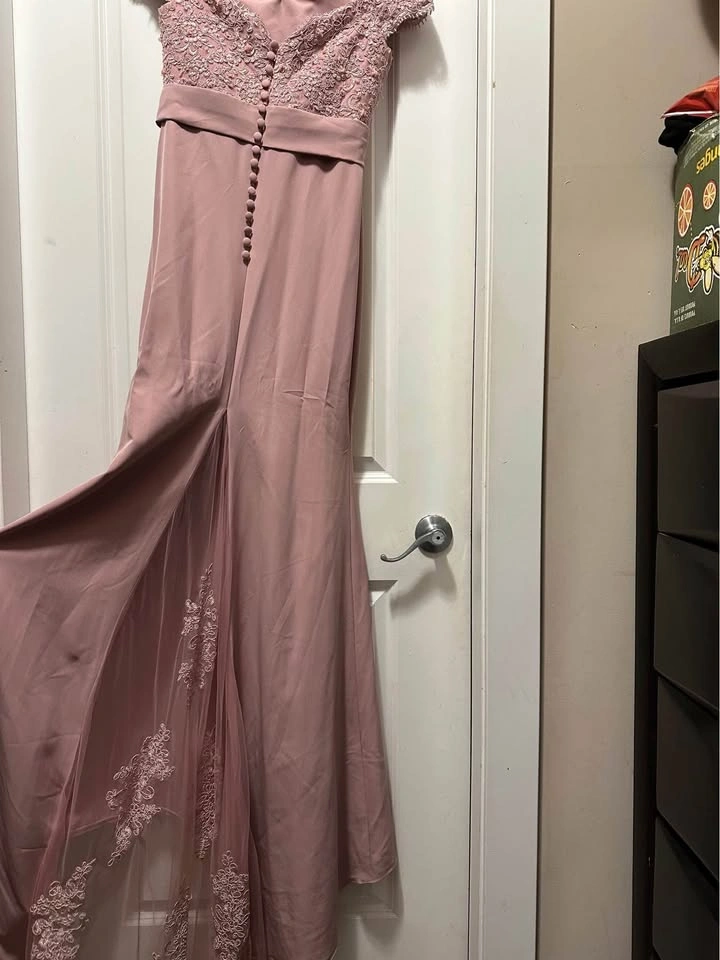 Pink Flower Embroidered Bridesmaids Dress - photo 5