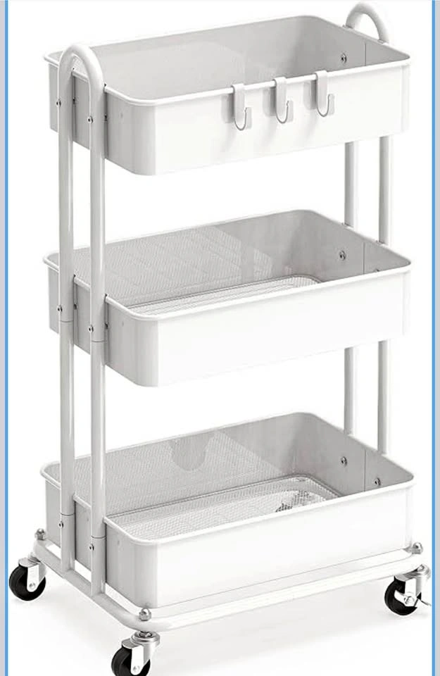 3 Tier Heavy Duty Metal Rolling Cart