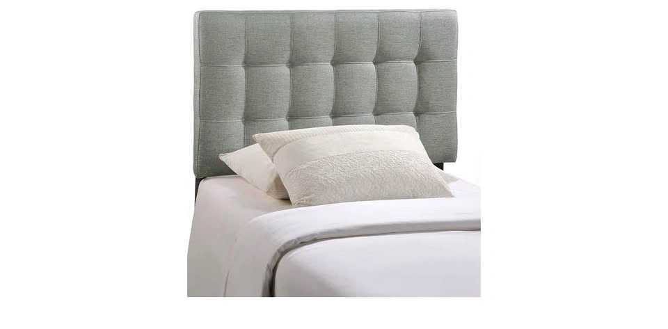 Linen Fabric Upholstered Twin Headboard in Gray - photo 2