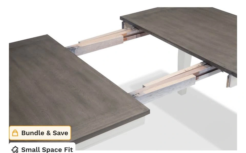 Blake 6 Piece White & Gray Extendable Dining Set - photo 4