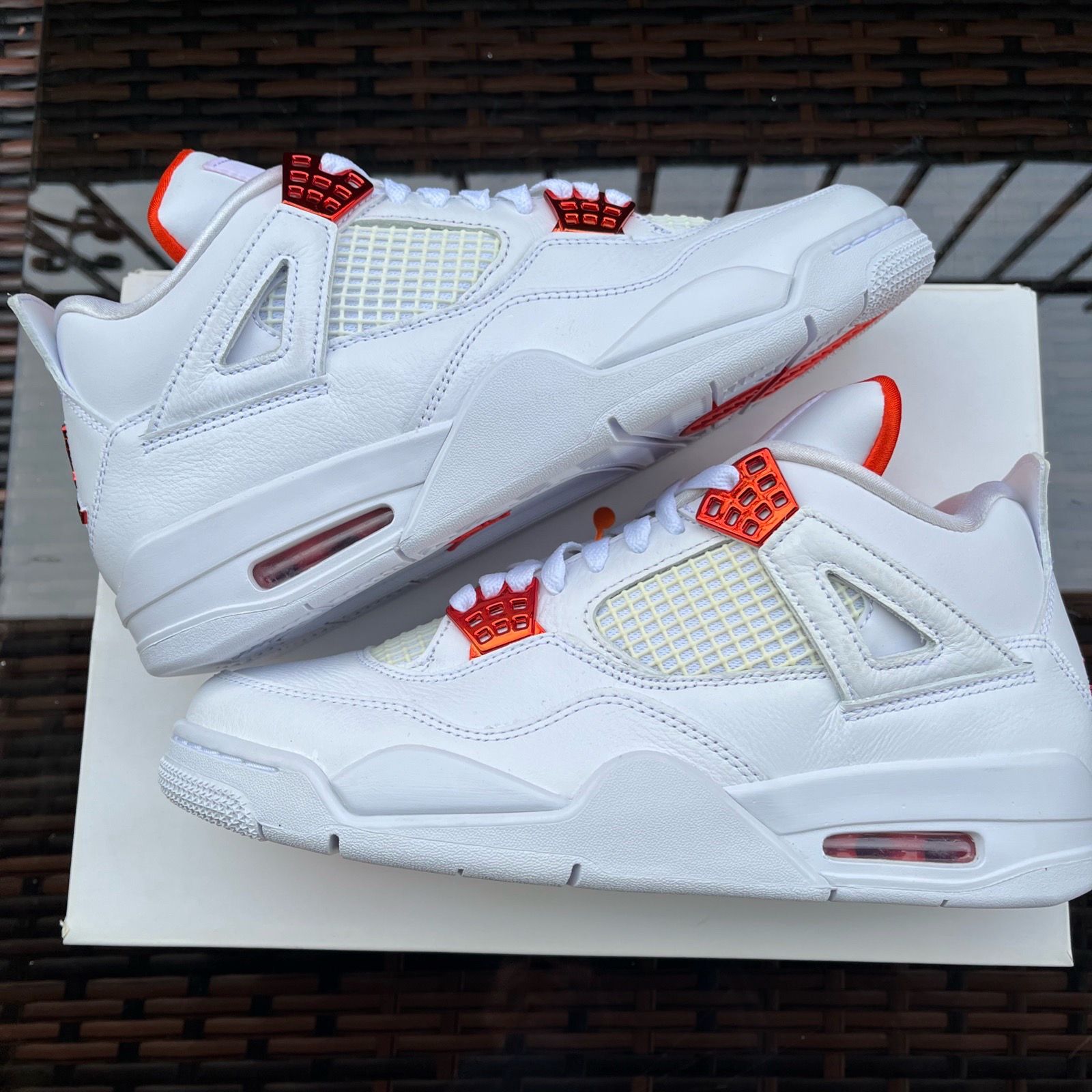 Nike Air Jordan 4 Retro White Team Orange CT8527-118 Men's Size