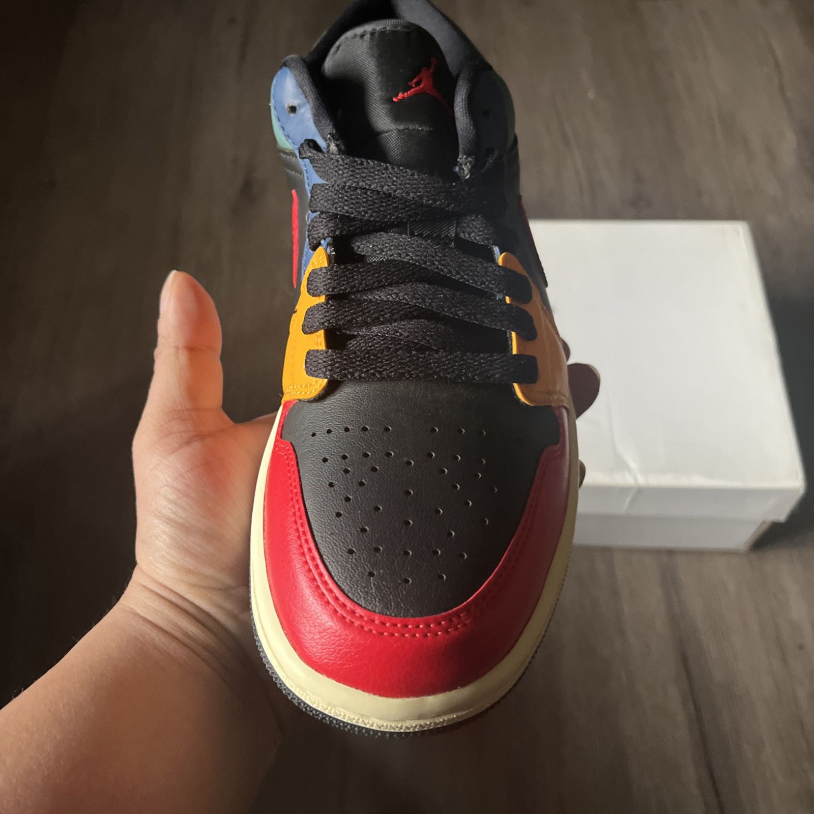 Air Jordan 1 Low SE Black Multi Color Size 7 Womans - photo 4
