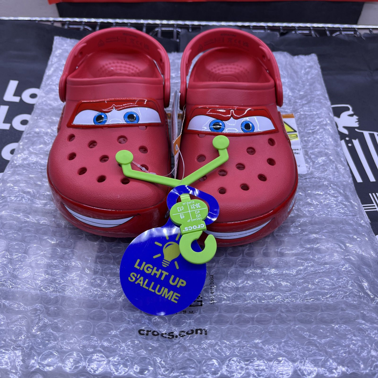 Crocs Disney Pixar Cars Kids Clog Lightning McQueen Red C13 Ligh