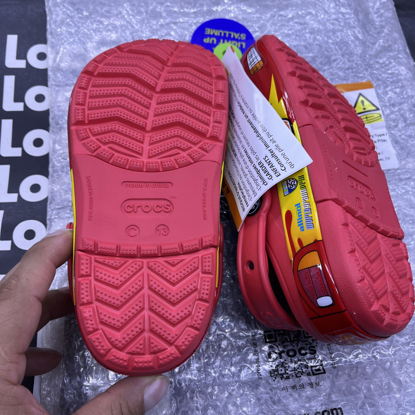 Crocs Disney Pixar Cars Kids Clog Lightning McQueen Red C13 Ligh - photo 4